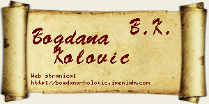 Bogdana Kolović vizit kartica